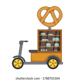Food truck vector icon.Cartoon vector icon isolated on white background food truck.