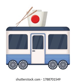 Food truck vector icon.Cartoon vector icon isolated on white background food truck.