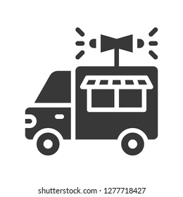 Food truck vector illustration, solid design icon