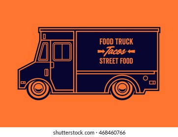 Food truck vector illustration. Street food. Tacos.