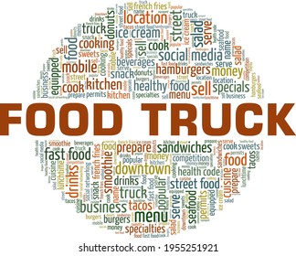 Food Truck vector illustration word cloud isolated on a white background.