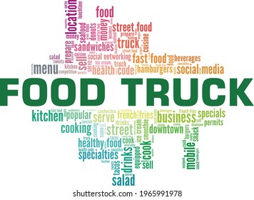 Food Truck vector illustration word cloud isolated on a white background.