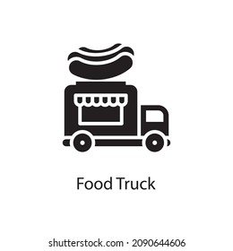 Food Truck vector Solid Icon Design illustration. Activities Symbol on White background EPS 10 File