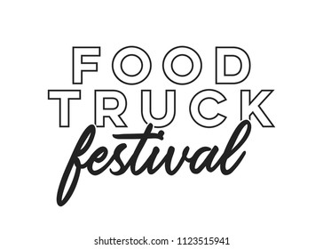 Food Truck Vector Text Background
