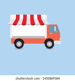 The food tuck delivery icon on blue color