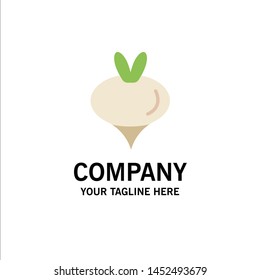 Food, Turnip, Vegetable, Spring Business Logo Template. Flat Color