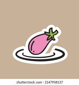 Food type icon sticker with light brown background