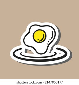 Food type icon sticker with light brown background