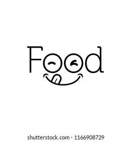 FOOD typeface logo icon vector delicious face inside