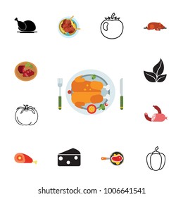 Food types icon set