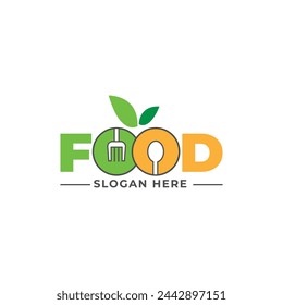 Food typography logo design concept