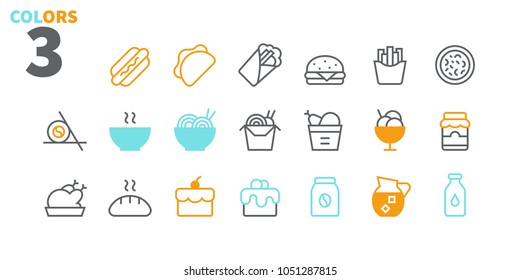 Food UI Pixel Perfect Well-crafted Vector Thin Line Icons 48x48 Ready for 24x24 Grid for Web Graphics and Apps. Simple Minimal Pictogram Part 1-3