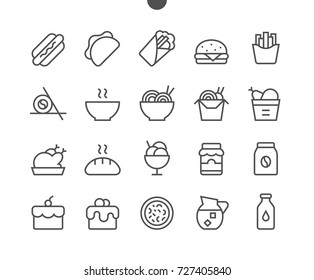 Food UI Pixel Perfect Well-crafted Vector Thin Line Icons 48x48 Ready for 24x24 Grid for Web Graphics and Apps with Editable Stroke. Simple Minimal Pictogram Part 1-3