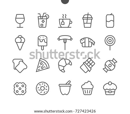 Food UI Pixel Perfect Well-crafted Vector Thin Line Icons 48x48 Ready for 24x24 Grid for Web Graphics and Apps with Editable Stroke. Simple Minimal Pictogram Part 2-3