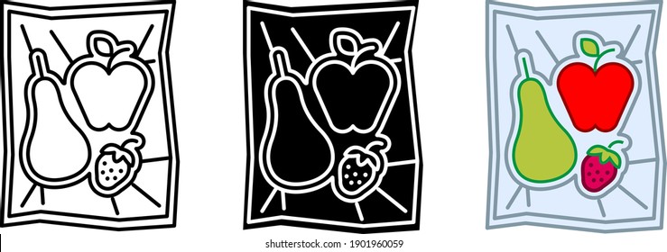 Food vacuum bag icon , vector