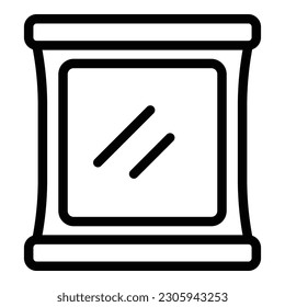 Food vacuum icon outline vector. Plastic bag.