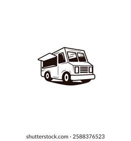 Food van icon logo flat vector design