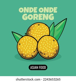 food vector from asia named fried onde onde