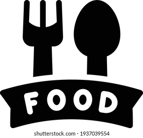 icono plano de glifo vector de alimento