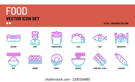 Food vector icon set.
