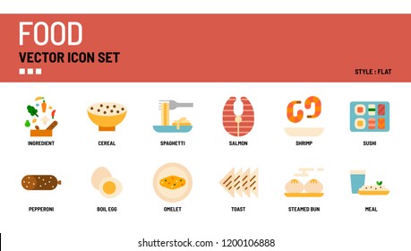 Food vector icon set.