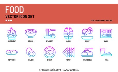 Food vector icon set.
