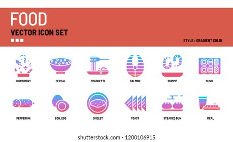 Food vector icon set.
