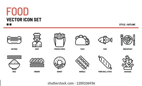 Food vector icon set.