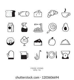 Food vector icon set