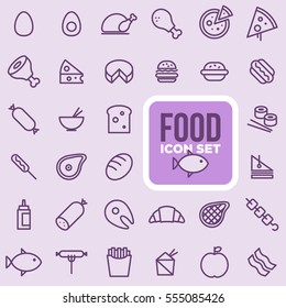 Food vector icon set
