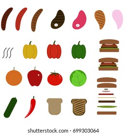 Food vector icon set