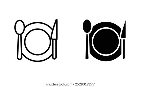 Food vector icon set in black and white color.