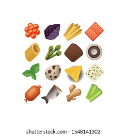 food vector icon set on a white background