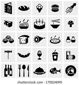 food vector icon set on gray