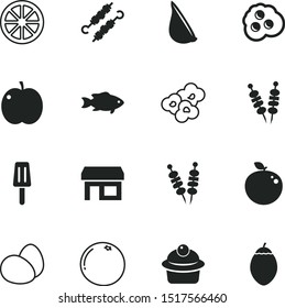 food vector icon set such as: orange, price, spanish fruit, carton, aquatic, box, yellow, eating, marinated, fish, sour tamarillo, water, yolk, pop, acidic, entertainment, wild, celebration, animal
