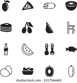 food vector icon set such as: cherry, pop, glass, bulb, pancake, fishing, dish, stool, family, purple, sitting, salad, orange, jam, bowl, cola, crockery for children, bakery, Children's spoons