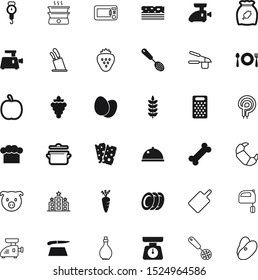 food vector icon set such as: box, piglet, spike, pastry, gas, creative, package, coffee, rye, heat, chopping, kitchenware, pork, egg, beans, service, juicy, oil, vineyard, liquid, tasty, blade