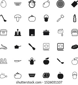 food vector icon set such as: weight, barbecue, wooden, walnut, timer, liquid, learning, grill, round, dial, shadow, cap, saucepan, hammer, cracker, device, ham, bird, pliers, chop, measurement