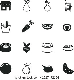 food vector icon set such as: diner, shop, shadow, menu, yummy, carrot, child, feeding, roast, business, turkey, gray, lunch, showcase, fruity, fast, trade, cook, broiler, shallot, stand, logo, half
