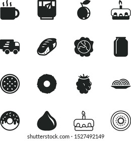 food vector icon set such as: cofee, goods, order, pattern, quick, roll, conservation, truck, can, water, treat, stem, pastry, garden, courier, latte, figs, delicious berry, template, onion, calories