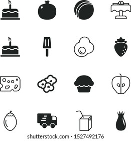 food vector icon set such as: cupcake, rose, vehicle, carton, sandwich, tamarillo, cup, art, space, quick, tea, botany, corn, express, logistics, rattle, bright, super delicious, ice, smiling