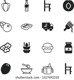food vector icon set such as: box, eco, order, cereals, berries, vitamins, macaroni, menu, restaurant, care, jar, yummy, sweet berries, barbecue, mentha, bbq, garden, dessert, large berries, italian
