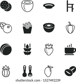 food vector icon set such as: ananas, palm, cut, dish, french, line, crockery for children, fry, motherhood, vegetable, blueberry, ball, pepper, pineapple, technology, cooking, bakery, aromatic