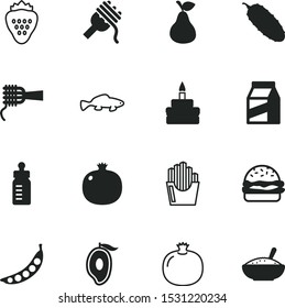food vector icon set such as: wildlife, packing, delivery, holiday, sea, potato, pod, eating, water, newborn, packaging, burger, pack, child, infant, package, sliced, sandwich, storage, bottle