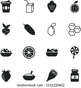 food vector icon set such as: snack, glassware, honeycombe, lettuce, jam, honeycomb, go, caramel, drumstick, honey, lemonade, pot, useful, old, fried, outline, liquid, candy, hexagon, whole, bone