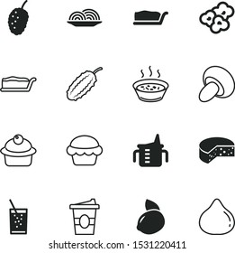 food vector icon set such as: fast, outline, tea, eating, ripe, lemonade, sour, lemon, abstract, berries, espresso, concept, striped, cap, restaurant, cheese, circle, single, editable, bowl, onion