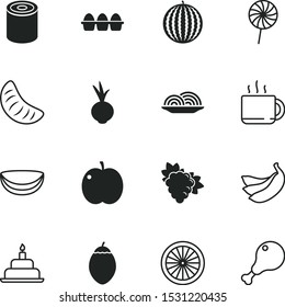 food vector icon set such as: vitamins, pieces, berries, sun, mandarine, bite, milk, shadow, breakfast, beetroot, technology, thin, container, tin, coffee, beet, wine, canned corn, espresso
