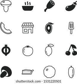 food vector icon set such as: cheesecake, restaurant, milk, front, juice, retail, graphics, brinjal, collection, plate, set, market, system, roast, oats, circle, pictogram, date, clip, commerce