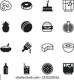 food vector icon set such as: nipple, simple, sport, pasta, pomegranate, ball, straw, celebrate, editable, protein, bathroom, business, soda, web, bun, seasonal, burger, button, sandwich, ananas, set
