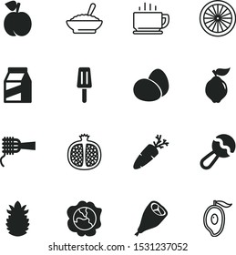 food vector icon set such as: cup, simple, mug, iron, apple, package, cooked, concept, peach, rattle, girl, parcel, bean, fried, cornflakes, coffee, chopsticks, steam, sourish, acorn, beanbag, sliced